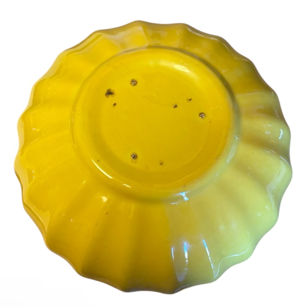 Bright Yellow Glazed Ceramic Planter. - Picture 6 of 6